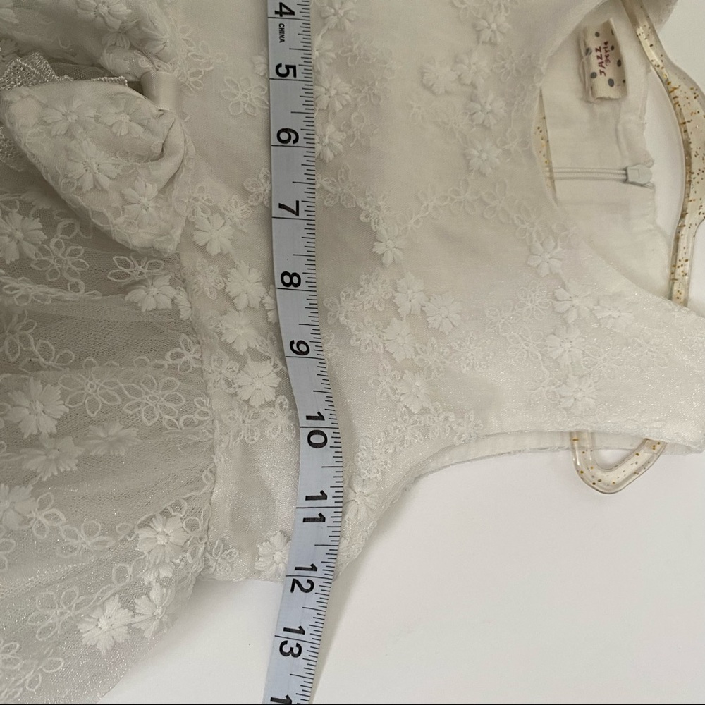 Jazz Style Size 13 Lace White Holiday Special Occasion Formal Flower Girl Dress - Picture 8 of 9